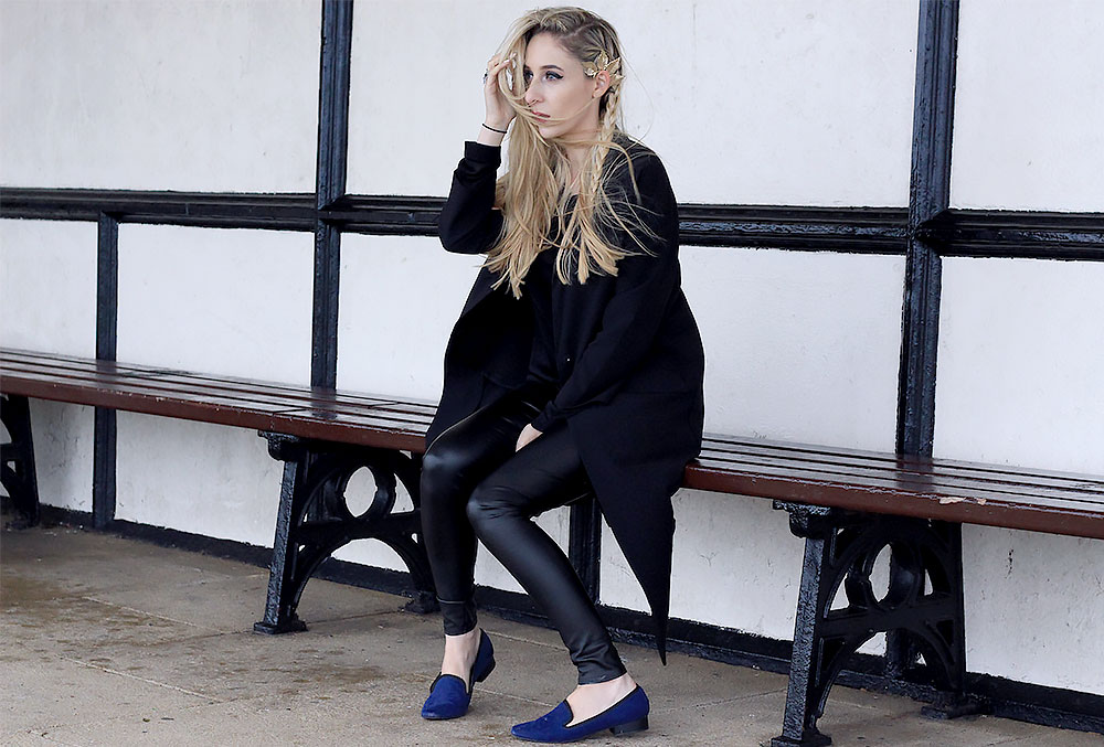 navy slippers