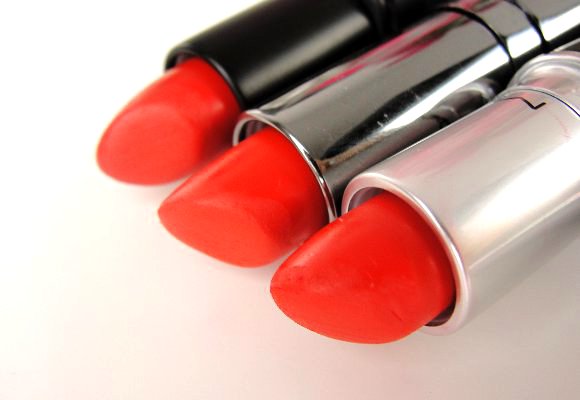 orange red lipsticks